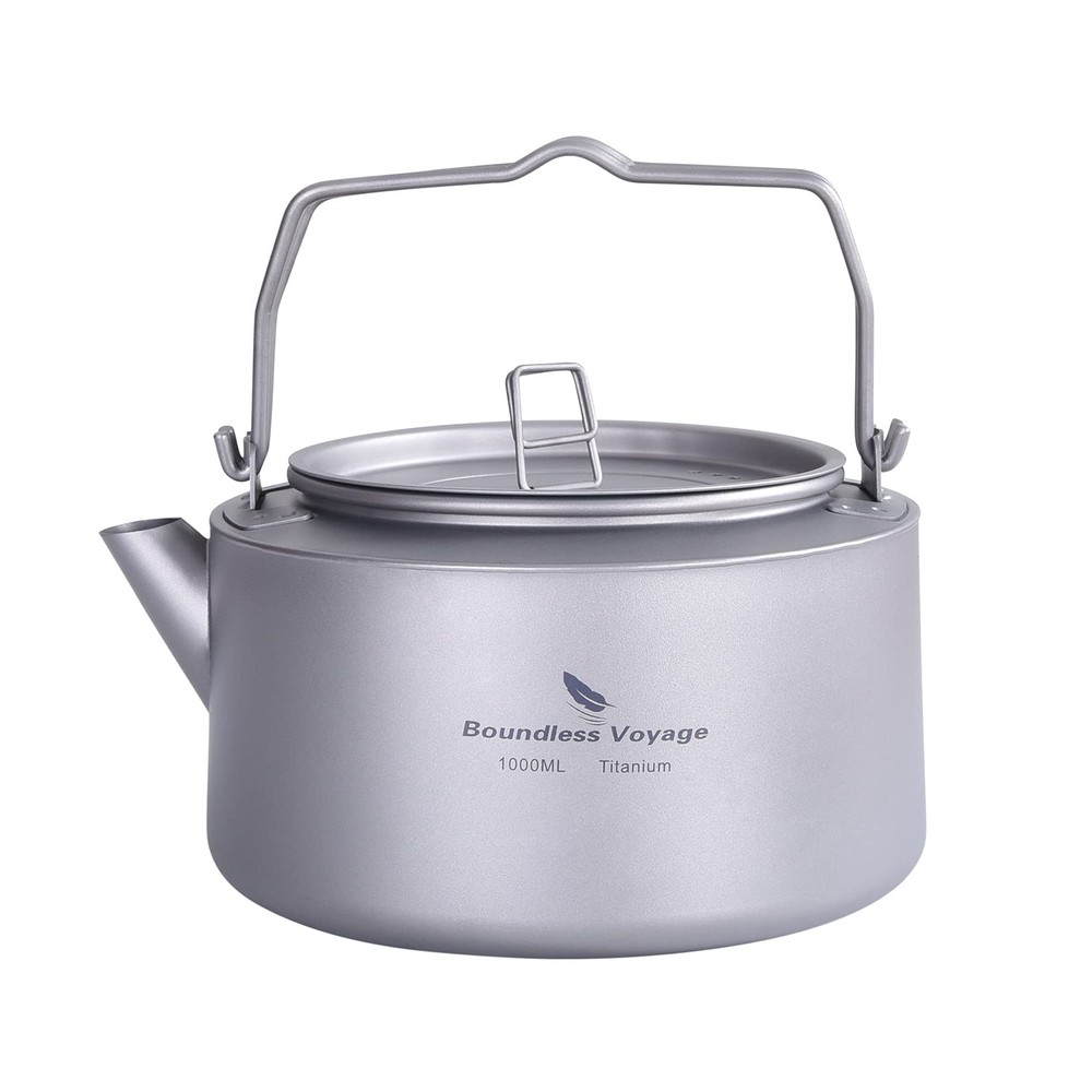Boundless Voyage Titanium Kettle with Folding Handle & Filter Ultralight Teap...