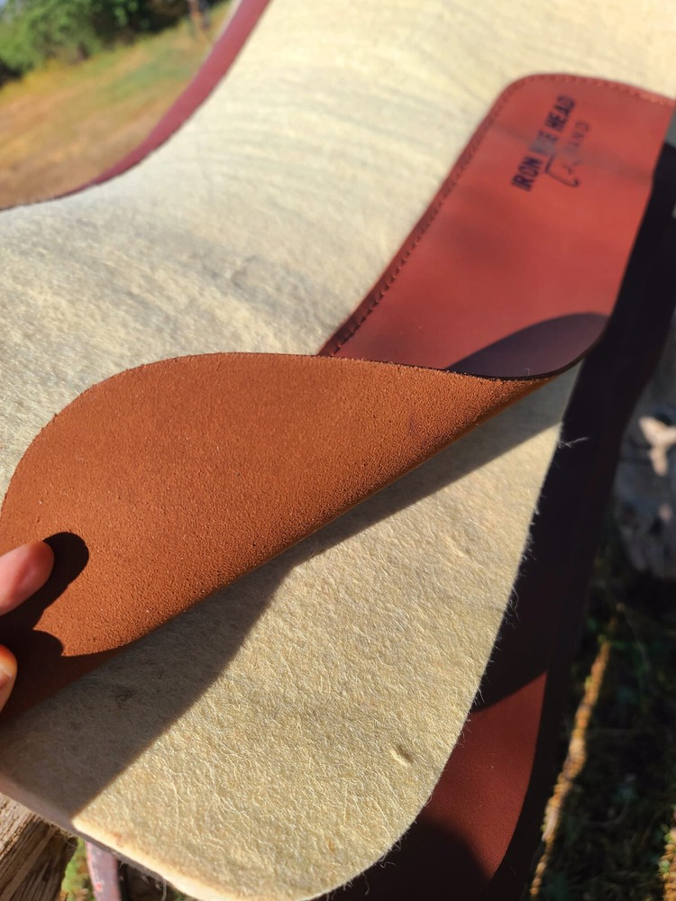 1" Pressed Wool Saddle Pad w/ real wear leathers