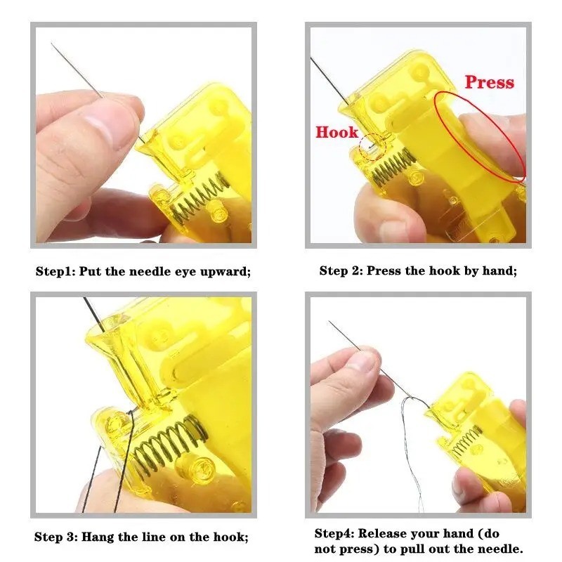 New Elderly Use Automatic Easy Sewing Needle Device Threader Thread Guide Tool