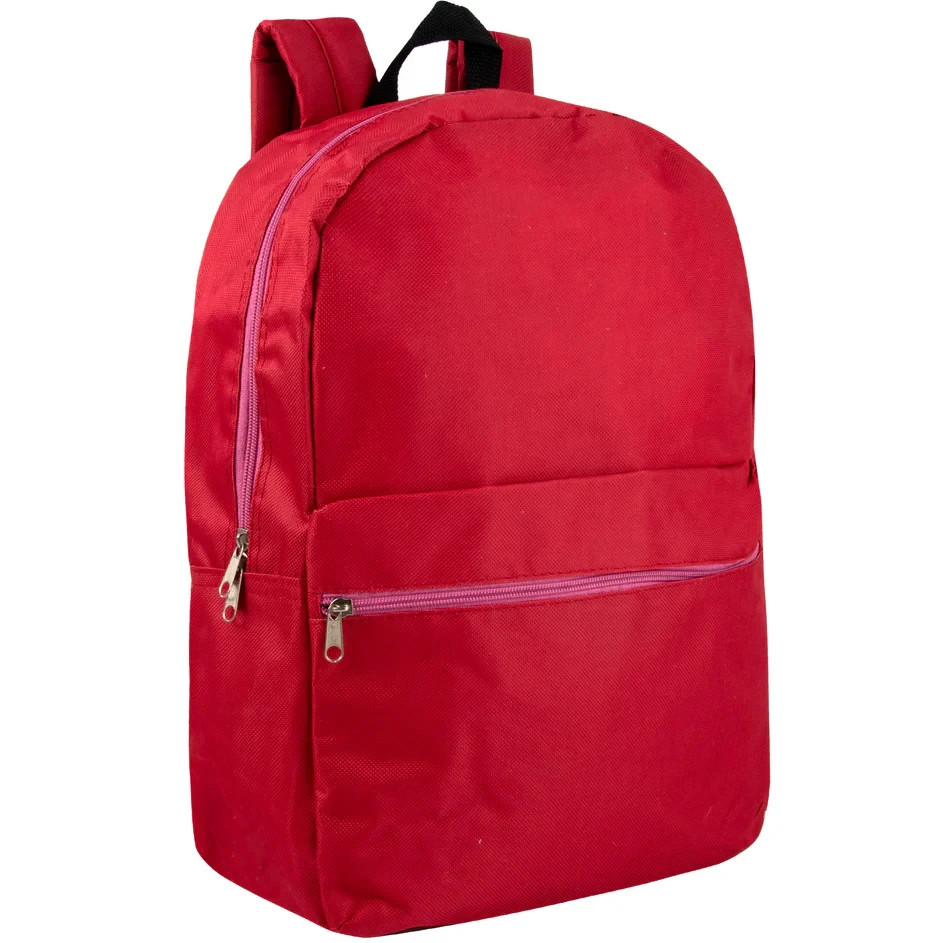 17" Kids Backpacks Bulk (24 Pack) – Solid Color School Backpacks, Assorted Color