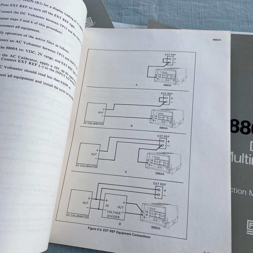 Fluke 8860A Digital Multimeter Operator Manual Handbook Instruction Calibration