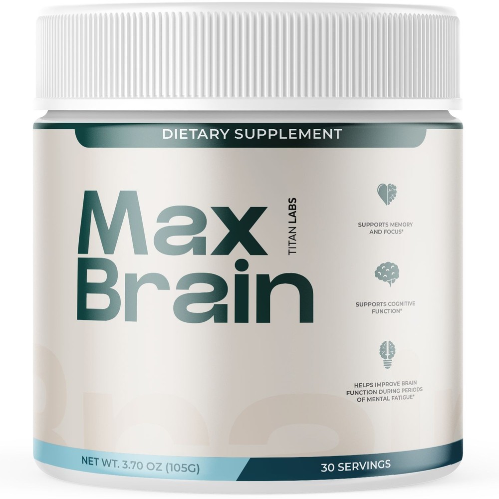 (1 Pack) Max Brain Powder Natural Brain Support Supplement MaxBrain 30 Servings