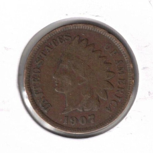 1907 Circulated Indian Head Cent Coin! #4