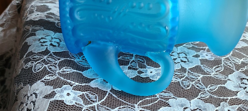 Pitcher Satin Blue Creamer Syrup Vintage