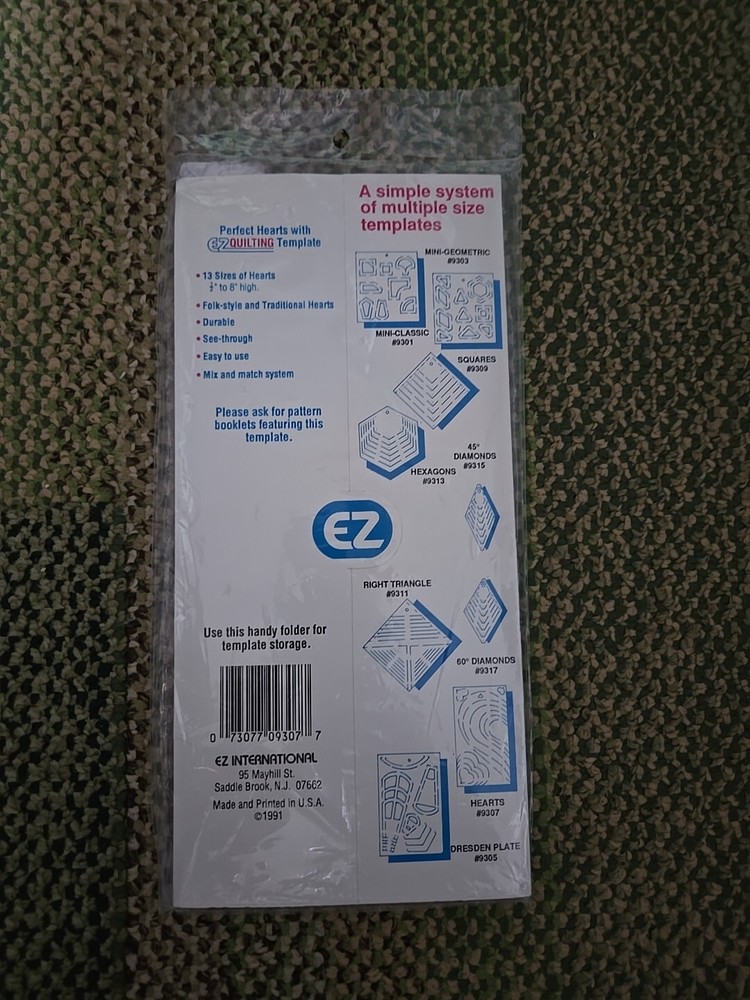 EZ Quilting Template HEARTS by Marti Michell #9307 NIP