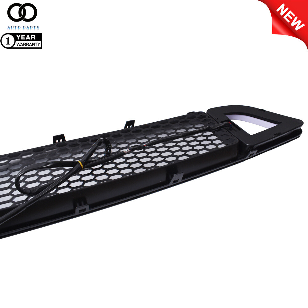 For 2013-2014 Ford Mustang Front Upper Grill Mesh Grille W/ DRL LED Light