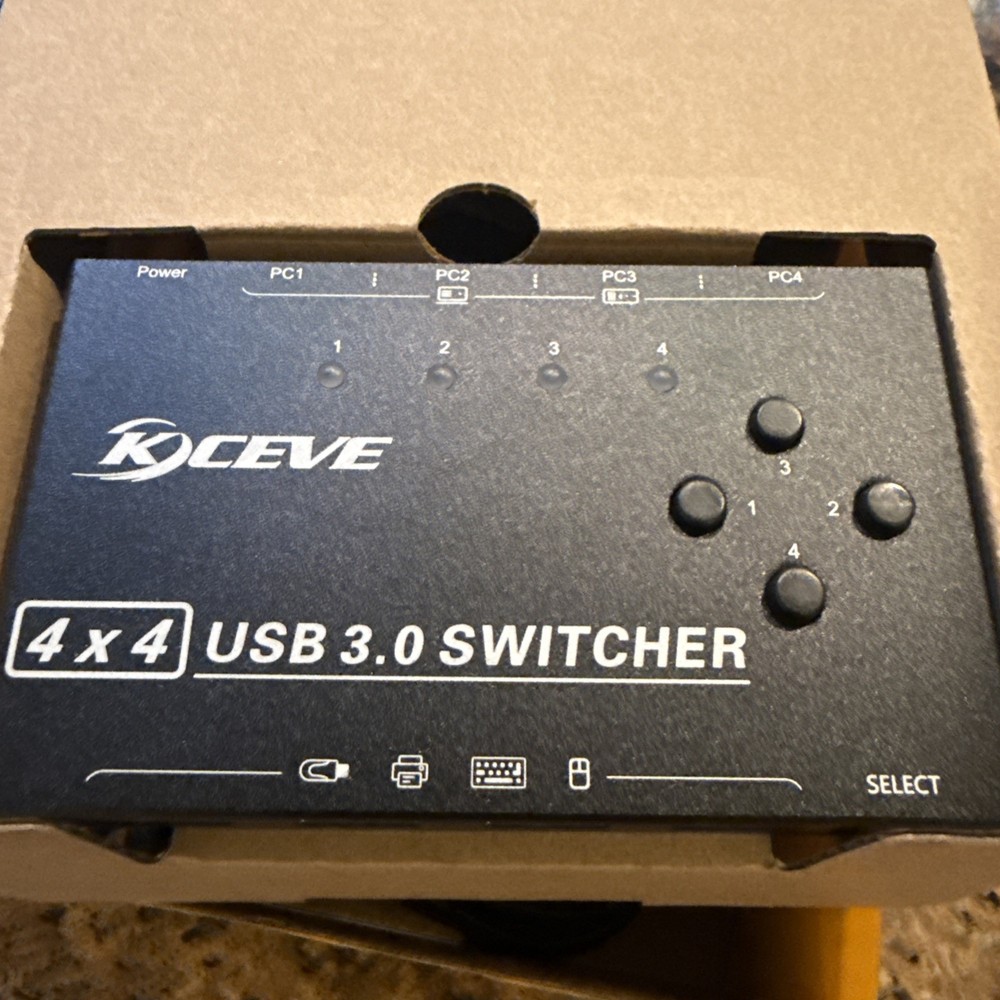 USB 3.0 Switch Selector 4 Port,KVM Switcher 4 Computers Sharing 4 USB Devices...