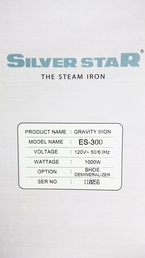 Gravity- Feed Steam Iron ~ Silver star ES-300