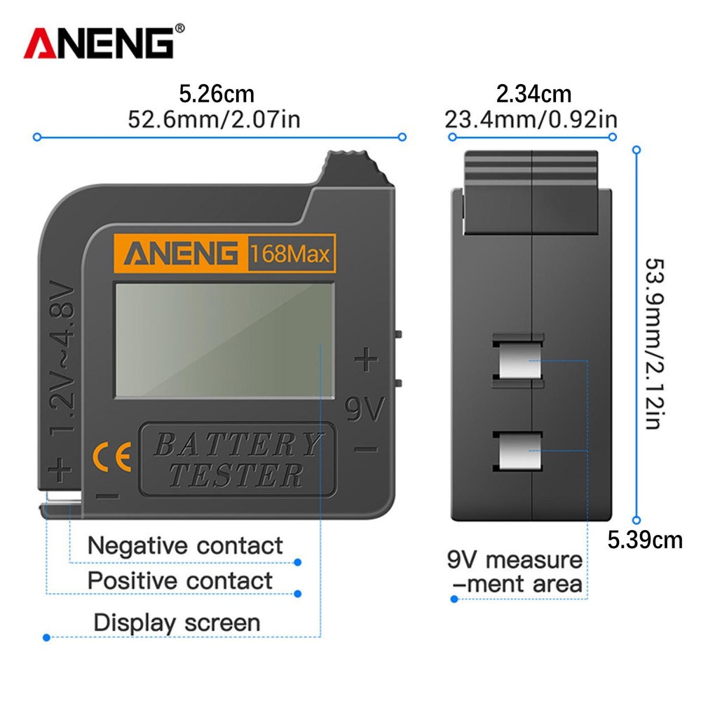 Digital Battery Tester Detector Diagnostic Volt Checker for AAA AA C Battery C