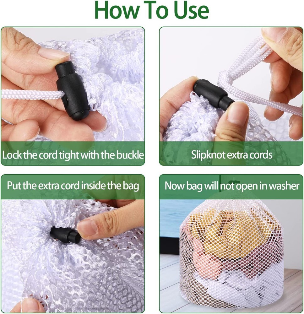 Large Mesh Laundry Bag with Drawstring Jumbo Machine Washing Hamper Accessories