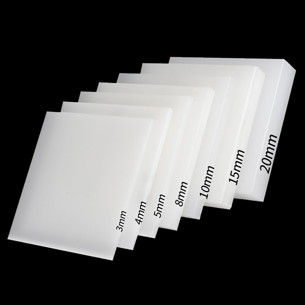 White Polypropylene PP Board Plastic Sheet Plate 3-20mm Thick & 100-500mm Sizes