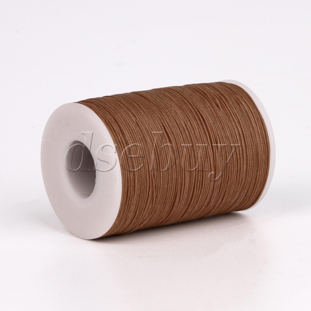 120M 0.5mm Waxed Polyester Round Twisted Cord String Light Brown Thread Line