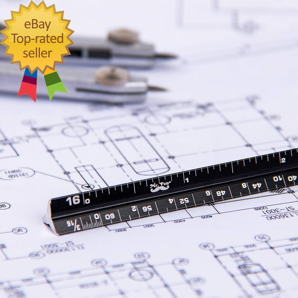 6 Inch, 2 Pack, Pocket Size Ruler, Small Architectural Scale