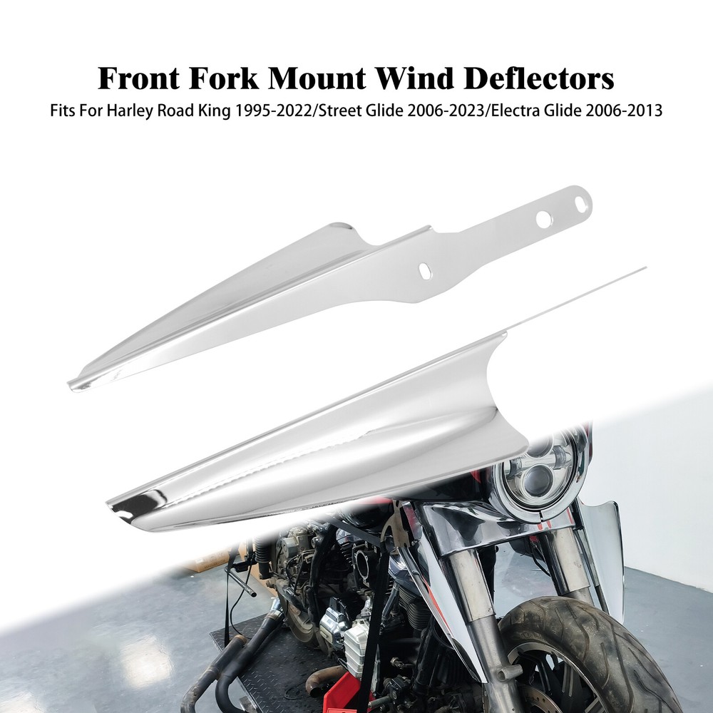 Chrome Front Fork Mount Wind Deflectors Fit For Harley Electra Glide 1995-2023