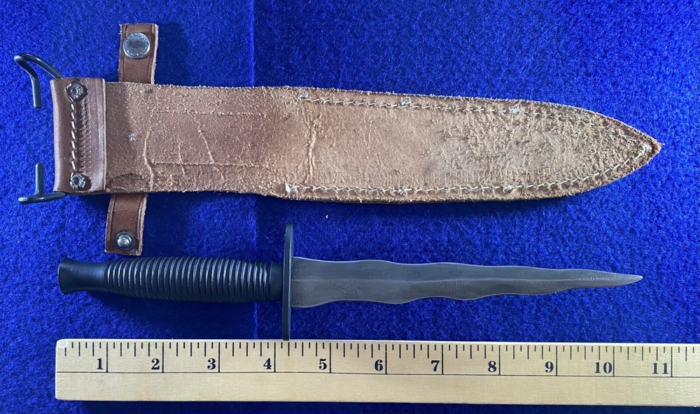 Reworked Modern 6" Blade Commando Style Dagger w/ Leather Sheath