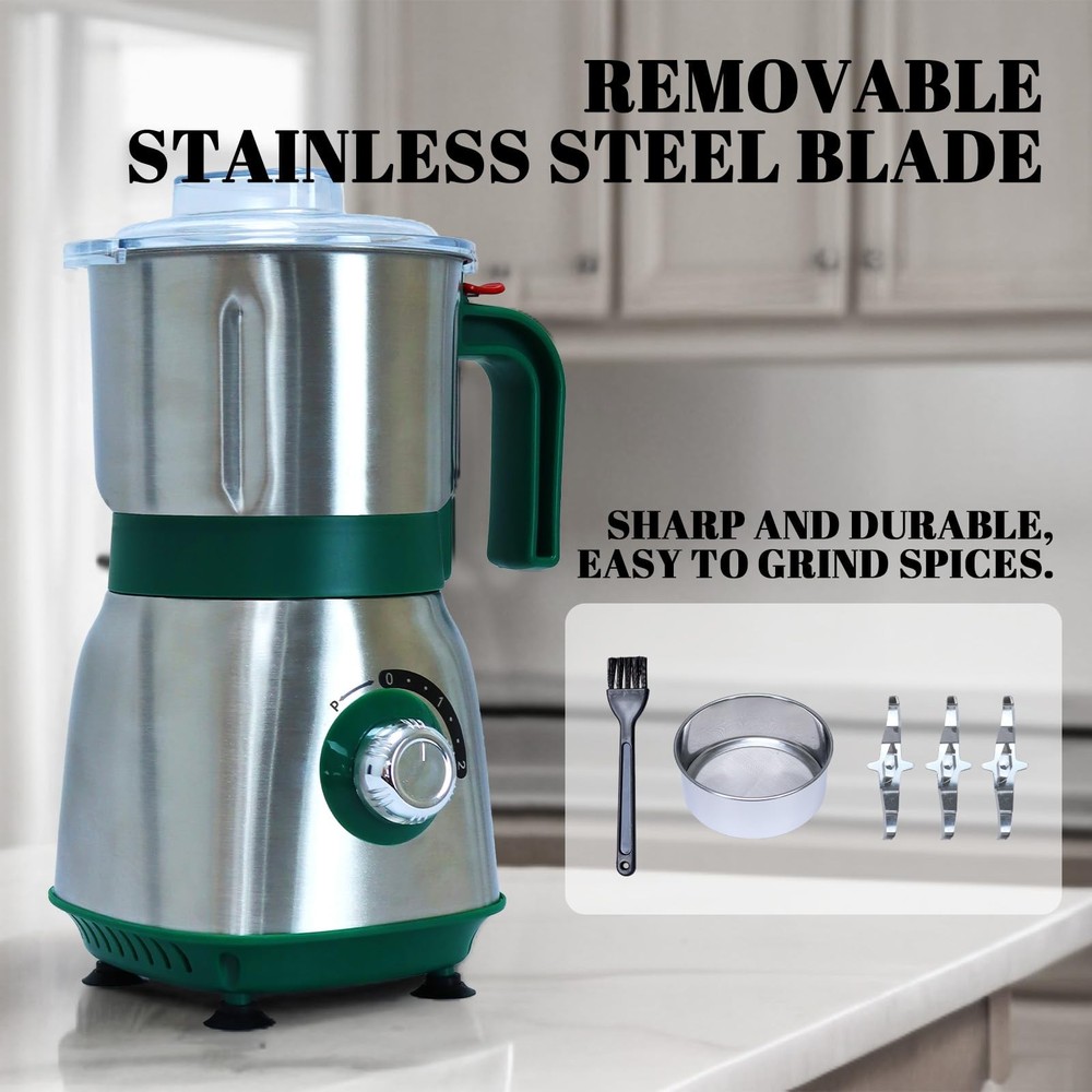 Versatile Kitchen Grinder | 500W Electric Mill | Grinds Spices, Nuts, Grains,