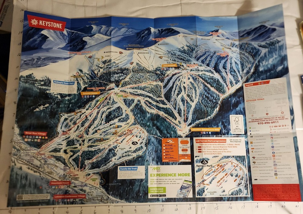 2019/20 KEYSTONE SKI AREA TRAIL MAP. MINT UNUSED