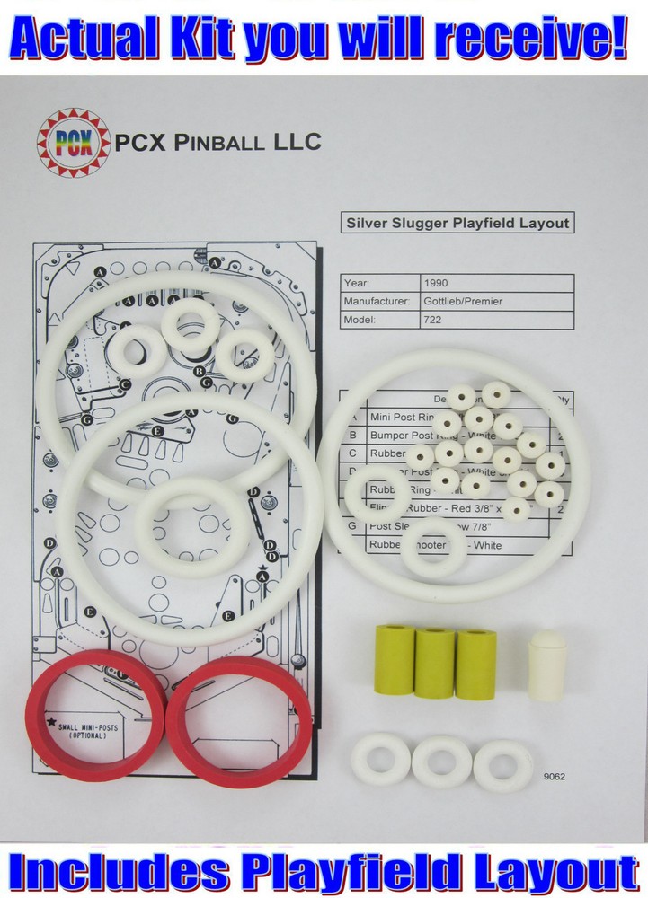 1990 Gottlieb/Premier Silver Slugger Pinball Machine Rubber Ring Kit