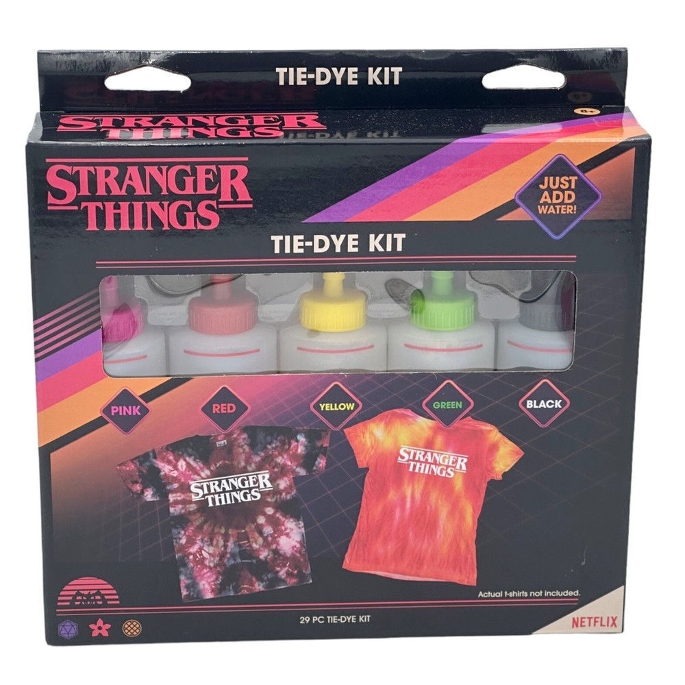 STRANGER THINGS Netflix 29 Piece Tie-Dye Kit - NEW IN BOX