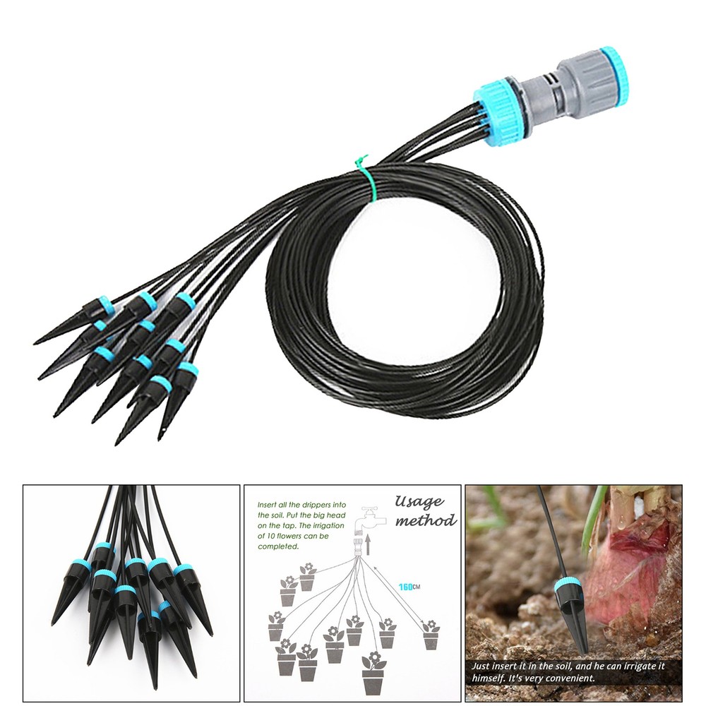 Automatic 10-Nozzle Drip Irrigation System Watering Potted Equipment