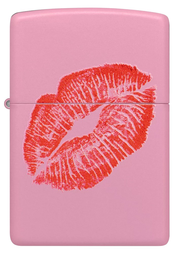 Zippo Lighter - Lipstick Print Pink Matte Finish - 856292