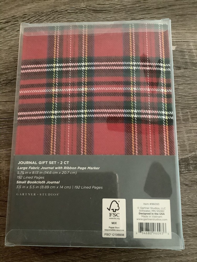Gartner Studios Journal Gift Set,2ct,Red Flannel With