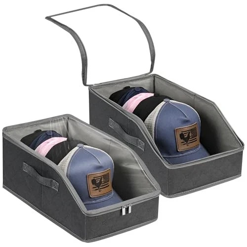 hat organizer for baseball caps-2PCS hat storage with transparent window