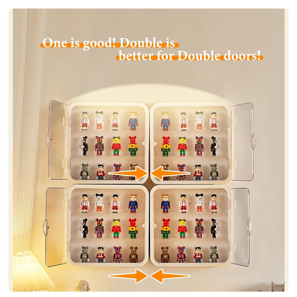 Clear Display Case for Figures, Acrylic Wall Mounted or Desktop Doll Storage ...