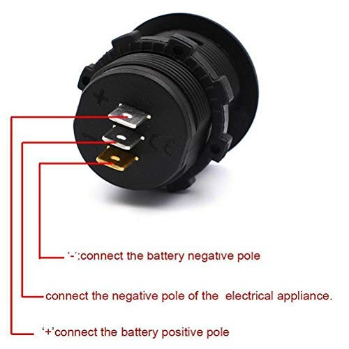 Car Motorcycle DC 12-24V Dual LED Digital Round Panel Voltmeter Ammeter Amp