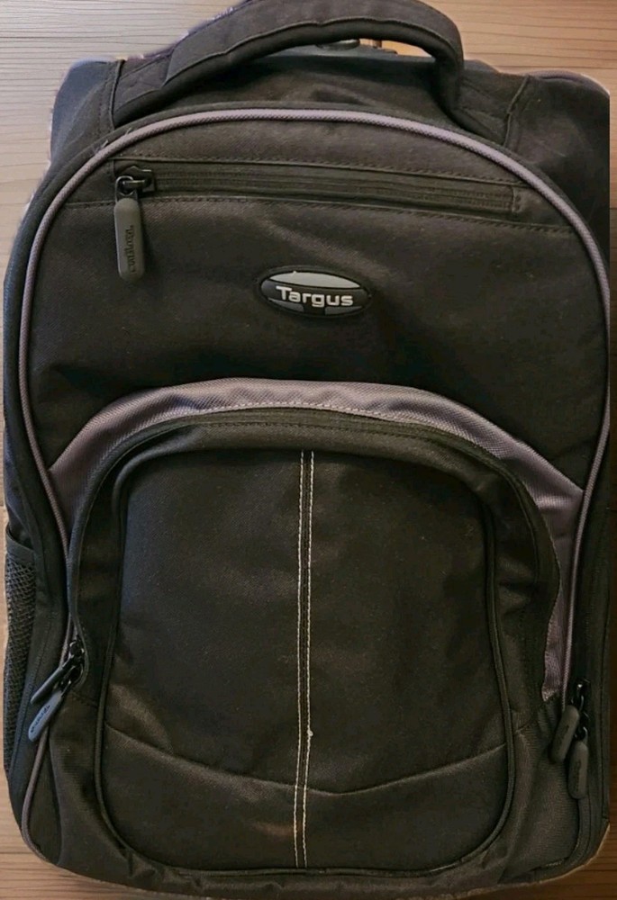 Targus - Compact Rolling Laptop Backpack Black 16" Wheeled Traveler