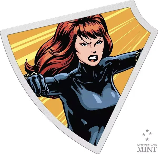MARVEL AVENGERS 60TH ANNIVERSARY BLACK WIDOW 1 OZ SILVER COIN