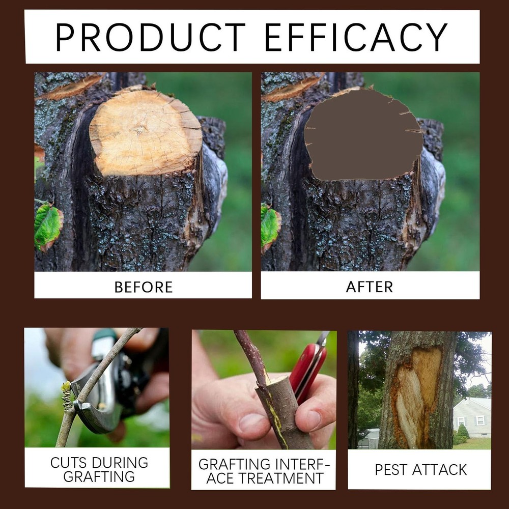 Tree Wound Pruning Sealer,Tree Wound Dressing with Brush, Bonsai Cut Paste, T...
