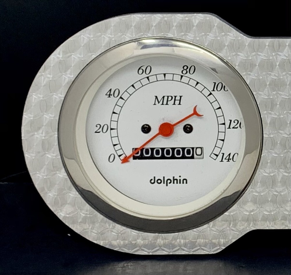 1953 1954 Chevy Car 5 Gauge Dash Panel Engine Turned Insert Set White