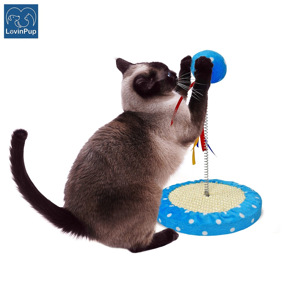 Interactive Cat Toy with Ball & Ribbons Scratcher Tree for Cats Fun Activity
