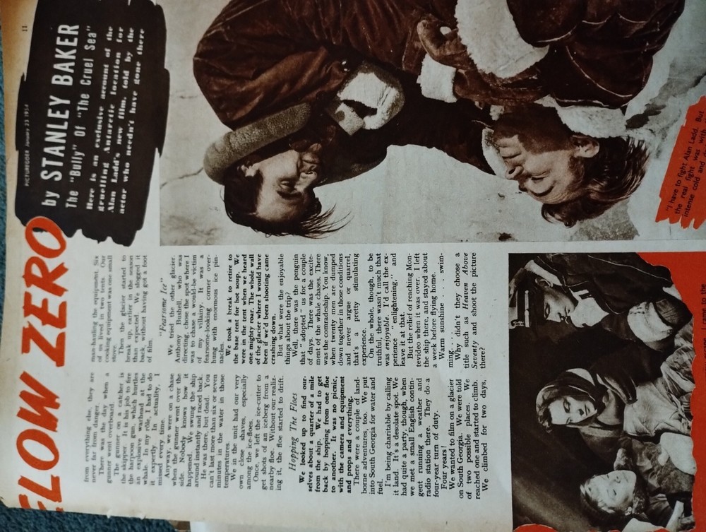Di32 Ephemera 1954 Picture Article Hell Below Zero Stanley Baker