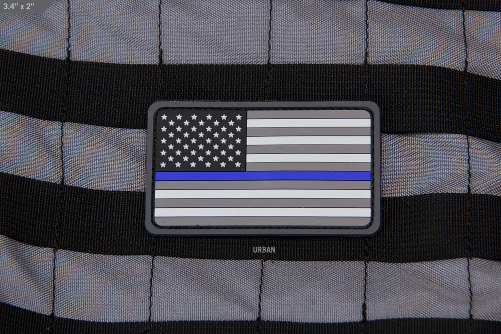 Mil Spec Monkey Thin Blue line PVC United States Flag Patch