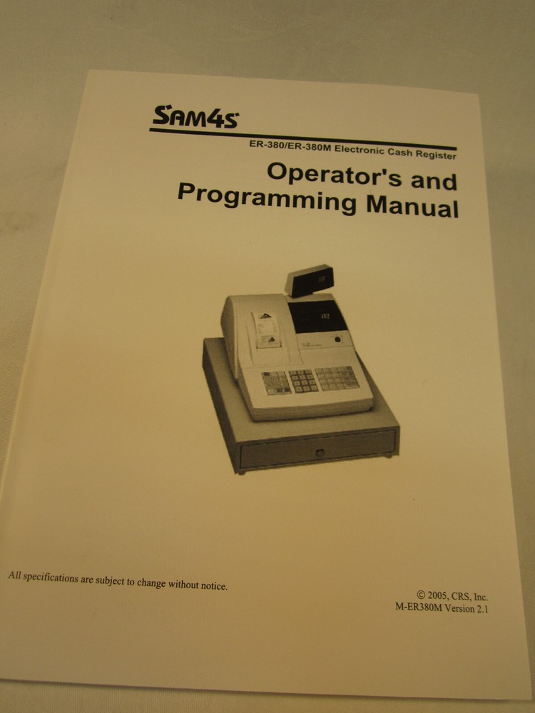 Programming Book for Sam4s Cash RegisterS