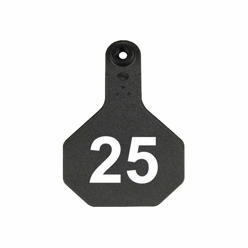 YTex 3 Star Medium Black Numbered Cattle Ear Tags 101-125 25 Count