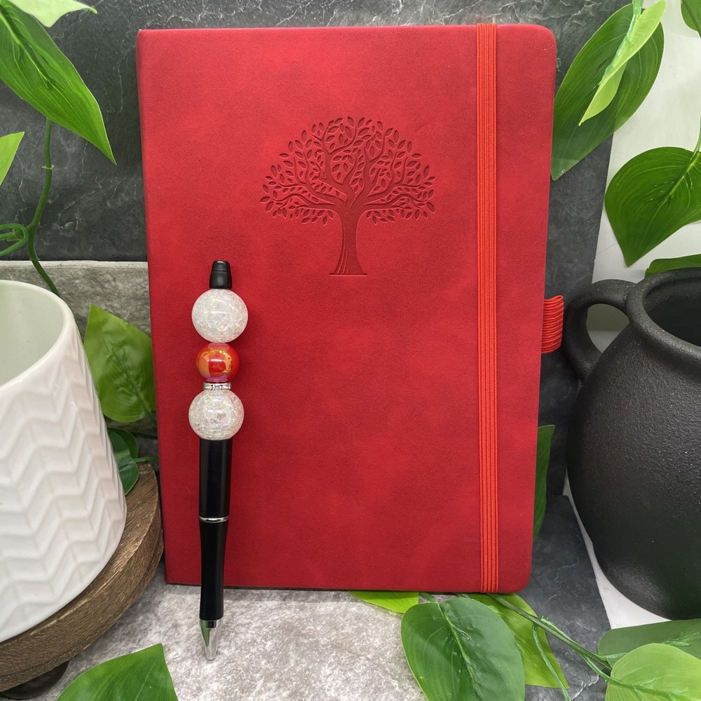 5.7 X 8" Leather Journal Lined 160 Pages Diary Notebook & Matching Pen Bundle 26