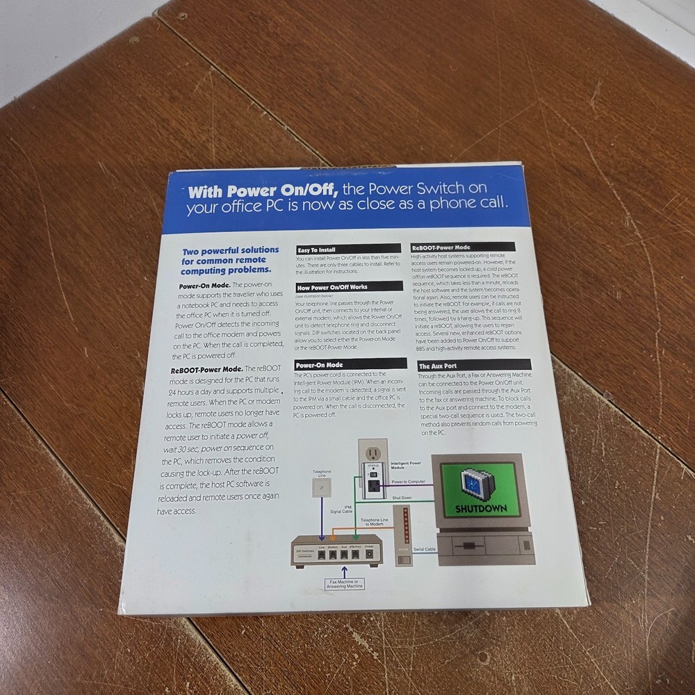 Vintage PC Power On/Off +AUX remote power management server technology