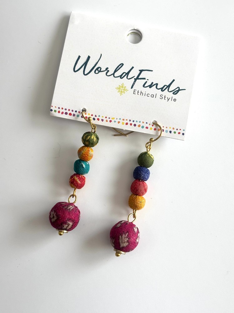 Dripping Kantha Earrings