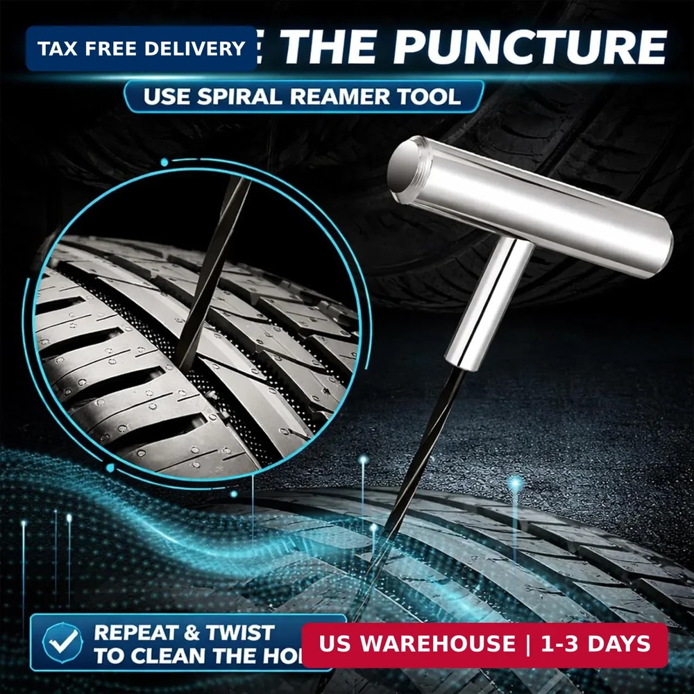 Auto Stainless Steel Solid T-Handle Set - Pro Heavy Duty Spiral Probe & Split Ey