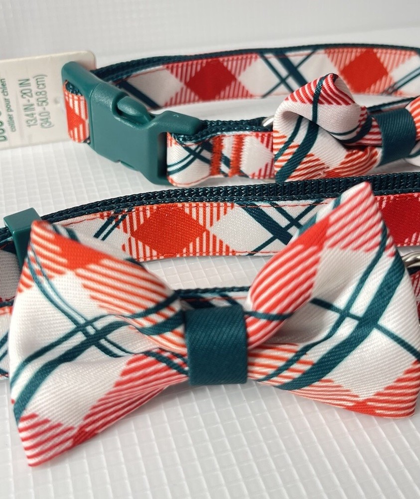 Merry & Bright MB Green Red Plaid Dog Collar (Medium)