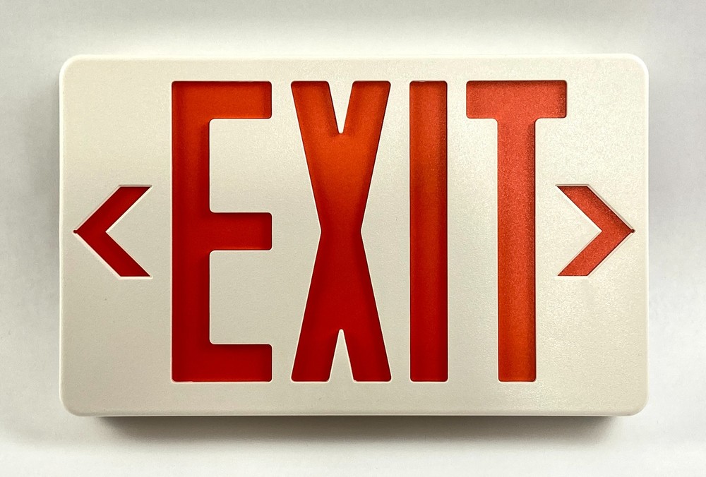 E-conolight LED Exit Sign Plastic Universal Mounting 120/277 VAC