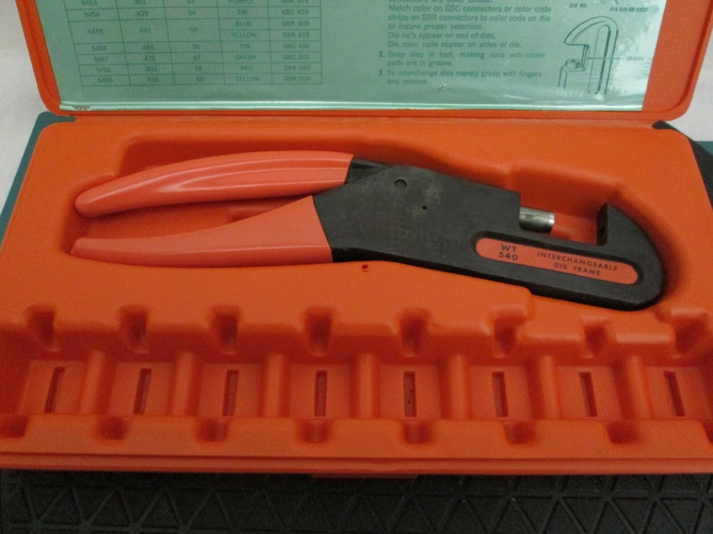 Thomas & Betts T&B WT540 Ratchet Crimp Tool Interchangeable Die Frame with case