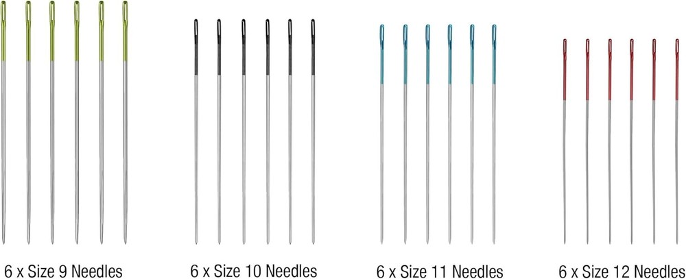 SINGER Crewel Needles in Dial Compact, Assorted Sized Sewing Needles, Multi