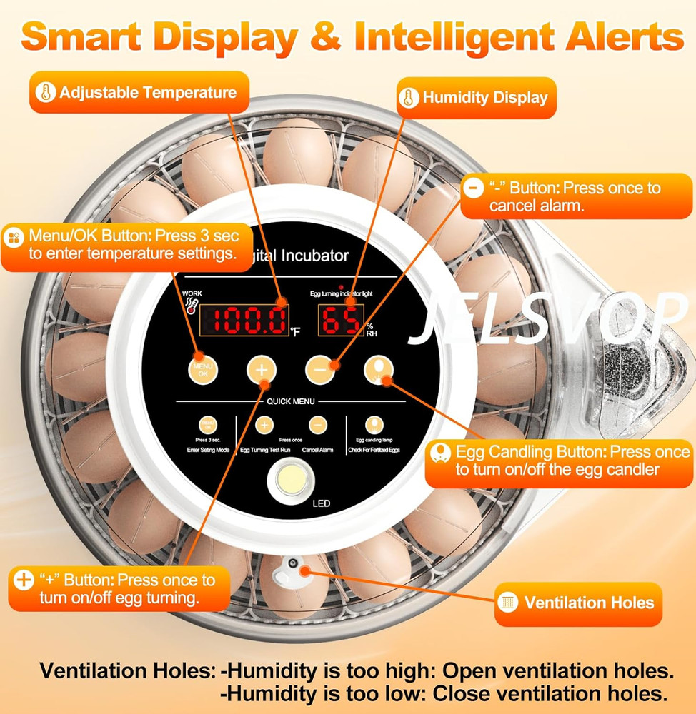 Upgraded Egg Incubator for Hatching Eggs, 12 Egg Capacity with Automatic Egg Tur