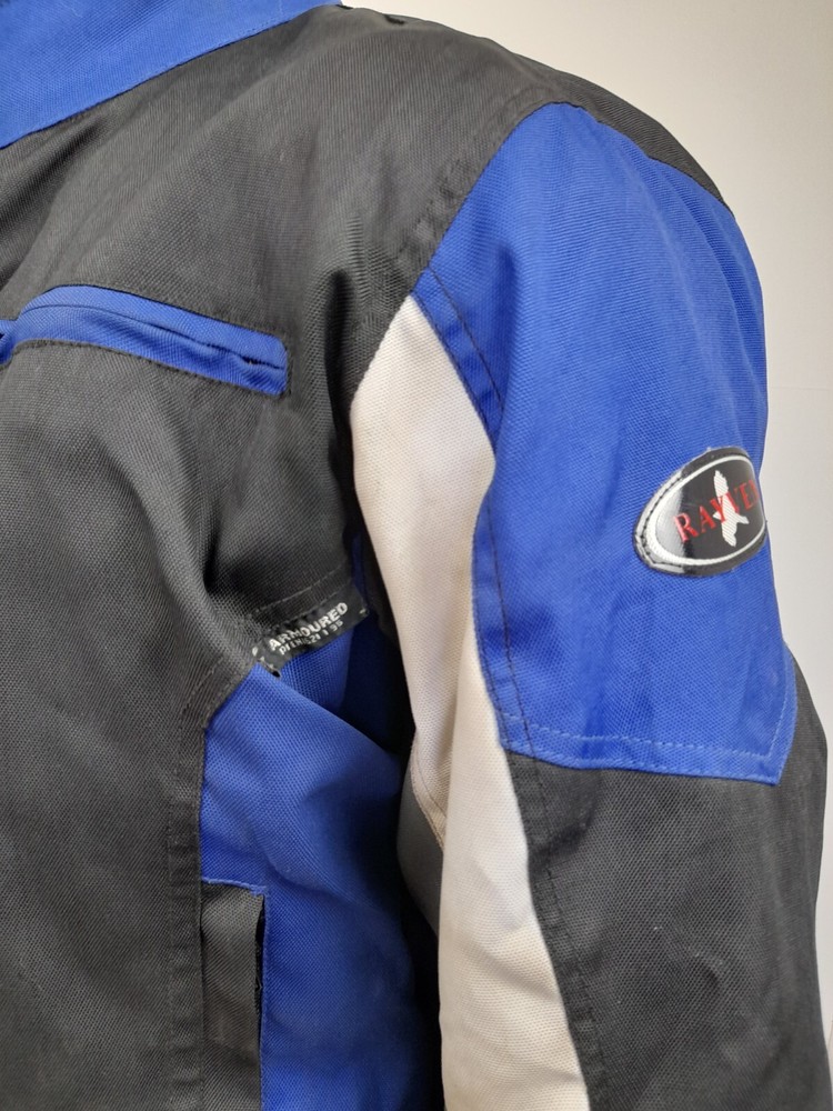 Rayven Armoured Textile Motorcycle Jacket Blue Black Size M