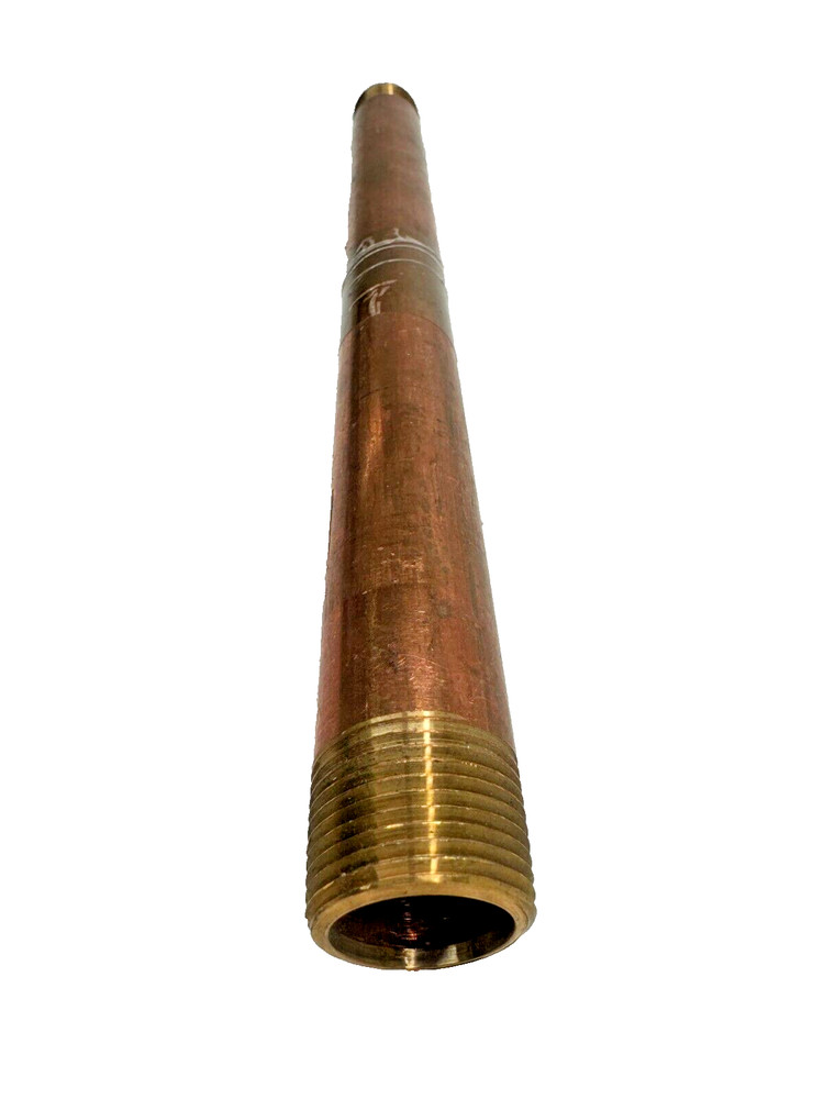 BRASS Nipple 1" Schedule 40 x 12" Long Thread Both End Nipple, Seamless