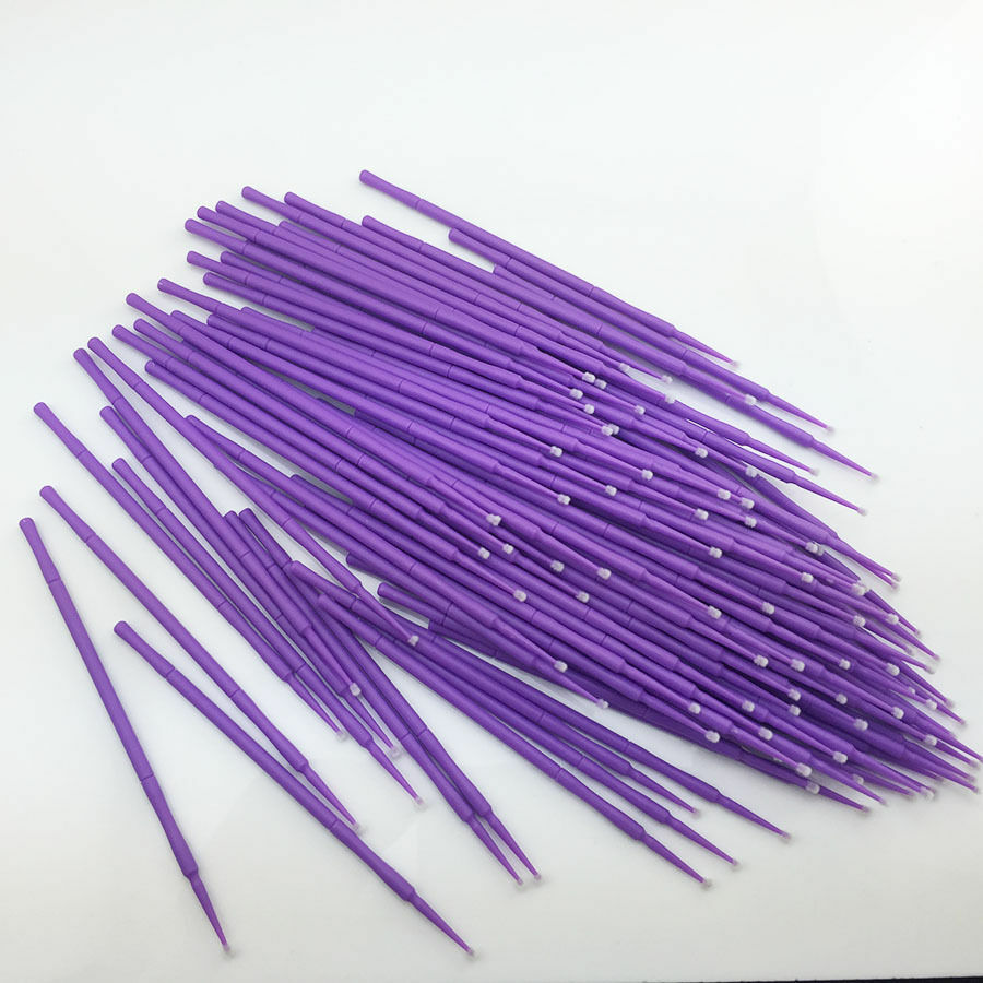 100 Pcs Dental Disposable Small Micro Applicators Micro Brushes Purple 1.5mm